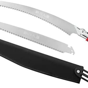 AIRAJ Pruning Saw 20 Inch/520MM Detachable Hand Saw with Safety Lock,Straight and Curved Pruning Saw Blades Made of SK5 Steel and Nylon Carrying Sleeve.Professional Pruning Saw for Wood and Plastic