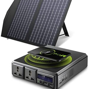 ALLPOWERS Portable Power Station 154Wh / 41600mAh Solar Generator Portable Generator AC Power Bank with 1x60W Foldable Solar Panel Emergency Power Supply Battery Pack for Outdoor Camping Travel