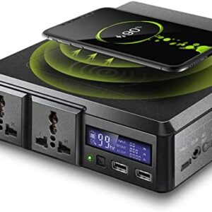 ALLPOWERS Portable Power Station 200W/154Wh/41600mAh Solar Generator AC Power Bank with Wireless Charger, 2x AC Outlets, 3x USB Ports for Outdoors Camping Travel Fishing Emergency Power Supply Backup