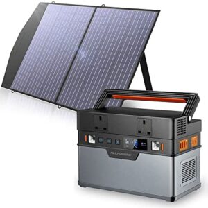 ALLPOWERS Solar Generator, 606Wh Portable Power Station with 100W Solar Panel, 700W Backup Battery Power Generator, Recharge 0-80% Within 1.5 Hours for Camping RV Outdoors Off-Grid Hunting Emergency
