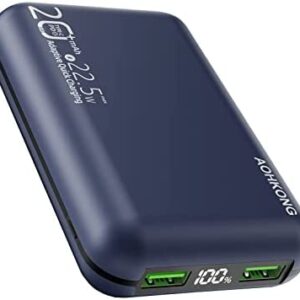 AOHKONG Power Bank Charger 20000mAh USB C Portable Charger Fast Charging With LED Display （Aluminum alloy shell ）, For Phone Battery Pack Compatible For iPhone Pro Max Samsung Huawei etc.