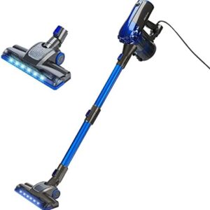 Akitas 600w Corded 3-in-1 Upright Turbo Handheld Stick Vacuum Cleaner Hoover Lightweight Compact Powered Spinning Brush Head for Hard Floor Carpet Car