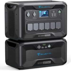 BLUETTI Solar Power Station AC300 & B300 Expansion Battery, 3072Wh LiFePO4 Battery Backup w/ 6 3000W AC Outlets (6000W Peak), 30A RV Output, Modular Power Supply for Home Use, Emergency, Blackout