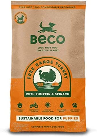 Beco Free Range Turkey with Pumpkin & Spinach - 2kg - Natural & Grain Free Complete Dry Puppy Food