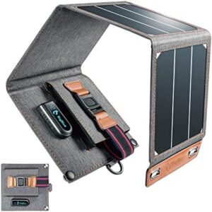 BigBlue 14W SunPower Solar Panels with USB(5V/2.4A), IPX4 Waterproof, Folding Portable Solar Phone Charger Compatible with iPhone, Tablet, Samsung LG etc
