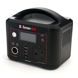 Böhmer-AG EcoPower 300W Portable Power Station Pure Sine Wave Solar Generator 220-240V 78000mAh/280.8Wh Fast & USB PD 60W Charge Outdoor, Camping, Travel, Home, Campervan & Fishing