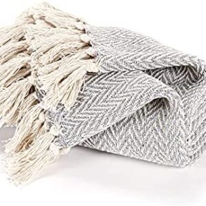 EHC Cotton Handwoven Reversible Single Sofa Throw Arm Chair Cover 125 x 150 cm - Grey