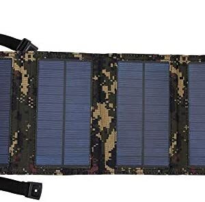 Foldable 10W Solar Panel Charger, Outdoor Camping Portable Power Bank with 4 Solar Panels, Fast Charge External Battery Pack USB Charging