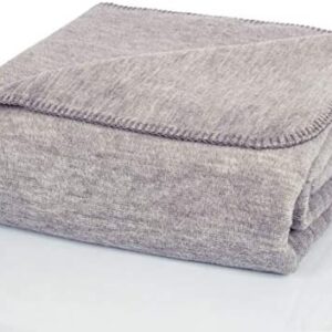 Glart blanket plain flecked grey XL, sofa blanket 150 x 200 cm, soft and warm woolly blanket, extra fluffy, for use as a sofa blanket, couch blanket, cosy blanket, cosy throw, plush sofa throw