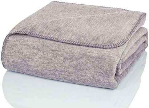 Glart blanket plain flecked grey XL, sofa blanket 150 x 200 cm, soft and warm woolly blanket, extra fluffy, for use as a sofa blanket, couch blanket, cosy blanket, cosy throw, plush sofa throw