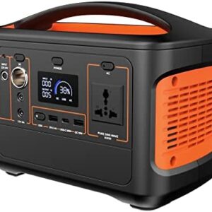 Homgrace Portable Solar Generator 600Wh Power Station Backup Lithium Battery Pack, Power Supply with 2 x 230V/600W AC Outlets for RV Camping, Outdoor Adventure, Emergency(Power Station), Orange,green