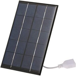 Jabey 2W/5V Portable Solar Charger With USB Port Monocrystalline silicon Compact Solar Panel Phone Cellphone Power Bank Charger For Camping Hiking Travel