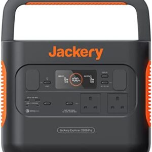 Jackery Explorer 2000 PRO, 2160WH Portable Power Station (Solar Panel Optional) with 2x230V/2200W AC Outlets, Backup Lithium Battery for Outdoor RV/Van Camping, Emergency