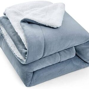 Lubardy Fleece Blanket Soft Warm Throw for Bed Sofa Lightweight Twin/Double Size Silver Grey 150*200cm