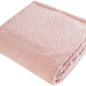 Sleepdown Blush Pink Super Soft Teddy Fleece Throw Over Sofa Super Soft Warm Cosy Bed Blanket Bedspread - 125cm x 150cm