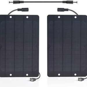 Soshine USB Solar Panel 2Pack with DC Male to Male Cable- Solar USB Charger 5v 6w with High Performance Monocrystalline for Mini Fan,Cellphone,Power Bank,Camping Lanterns