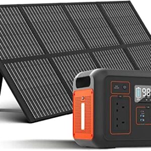 Tatoonly 1200W Portable Power Station with 200W Solar Panel,Outdoor Generator with 2 AC(230V)/DC/USB Outputs Backup Solar Power Generator with Light for Outdoor Camping,Road Trip and Home Emergency
