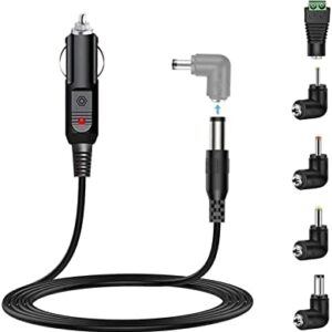 Universal Car Charger 12V Cigarette Lighter Power Adapter Plug Cable for DVD Player Air Conditioner LED Satellite Navigation Televisions CCTV Camera GPS for Camping and Travelling(LED)