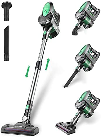 Vactidy Cordless Vacuum Cleaner, Blitz V8 Stick Vacuum Cleaner with 20Kpa Powerful Suction, Up to 35mins with Detachable Battery, Lightweight Hoover Cordless for Hardwood Floor Carpet Pet Hair