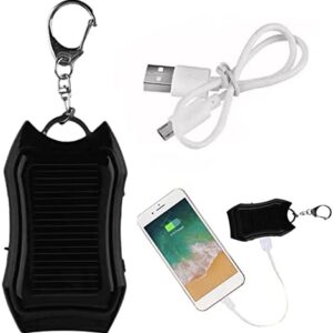 Weing 1500mah Solar Power Bank Keychain, Small Portable Solar Charger Keychain w/ Carabiner, w/ LED Torch Mini Keychain Power Bank Power Bank, Cell Phone Camping External Backup Battery Pack Charger