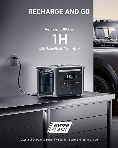 Anker 757 Portable Power Station, PowerHouse 1229Wh LiFePO4 Battery, 1500W Solar Generator with 2 AC Outlets (Solar Panel Optional), 2 USB-C Ports 100W Max, LED Light For Camping, RV(Renewed) - Image 5