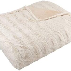 Amazon Basics Faux Fur Throw Blanket - Machine Washable, 150 x 200cm, Ivory