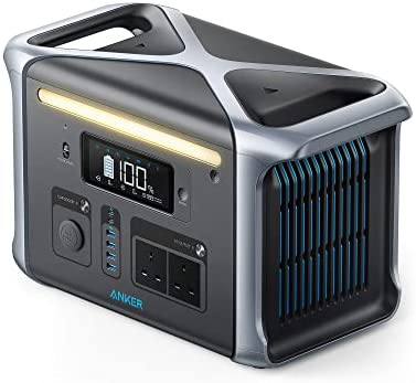 Anker 757 Portable Power Station, PowerHouse 1229Wh LiFePO4 Battery, 1500W Solar Generator with 2 AC Outlets (Solar Panel Optional), 2 USB-C Ports 100W Max, LED Light For Camping, RV(Renewed)
