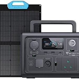 BLUETTI Solar Generator EB3A with PV68 Solar Panel Included, 268Wh Portable Power Station w/ 2 600W (1200W Surge) AC Outlets, LiFePO4 Battery Backup for Outdoor Camping, Trip, Power Outage