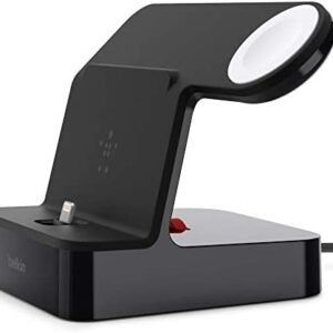 Belkin PowerHouse Charge Dock for Apple Watch + iPhone (iPhone Charging Dock for iPhone 13, 13 Pro, 13 Pro Max, 13 mini and Earlier Models, Apple Watch Series SE, 7, 6, 5, 4, 3, 2, 1) - Black