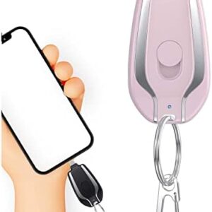 CUIKOSAER 1500mAh Mini Power Emergency Pod, Keychain Portable Charger for iPhone or Type-c, Portable Ultra-Compact External Fast Charging Power Bank Battery Pack,Key Ring Cell Phone Charger
