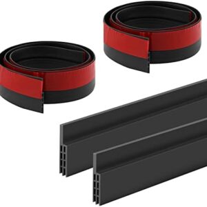 Door Draught Excluder Door Draft Stopper Bottom 50mm X 2 Meters Strong Adhesive Weather Stripping Tape Suitable Gaps of House,Window and Door,Weatherproof Soundproof Insect Proof (Black)