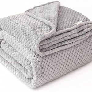 GLS Home Luxury Throw Blanket King Size Waffle Honey Comb Throw Blanket Super Soft Lightweight Warm Cosy Fleece Throws for Couch Bedspread Travel Sofa Throw Blanket (Grey, King - 200x240cm)