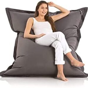 Giant Bean Bag Chair XXL Indoor and Outdoor living room balcony garden bean bag 400L giant beanbag seat cushion chair for children & adults 180 x 140cm (Nylon, Dark Grey)