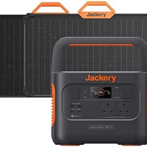 Jackery Solar Generator 1000 PRO 160W, 1002Wh Power Station with 2* 80W Solar Panels, AC Fast Charging in 1.8 Hours, Dual PD 100W Ports, Two-Sided Sunlight Absorption, for Camping & Power Outages