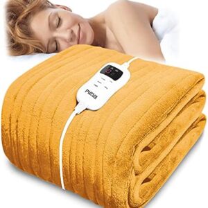 Purus Luxurious Electric Throw Heated Throw Blanket, Large 160 x 120cm Soft Fleece Heated Blanket Throw, Large Heated Electric Blanket Overblanket with Timer 9 Control Heat Settings