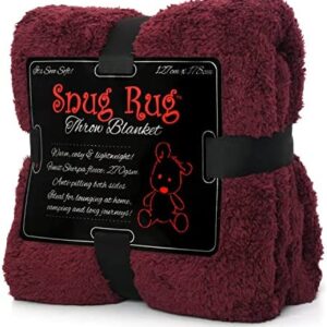 Snug Rug Special Edition Blankets Luxury Sherpa Fleece 127 x 178cm (50" x 70") Sofa Throw Blanket (Mulberry Red)