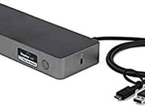 StarTech.com USB-C & USB-A Dock - Hybrid Universal Laptop Docking Station with 100W Power Delivery - Dual Monitor 4K 60Hz HDMI & DisplayPort - 4x USB 3.1 Gen 1 Hub, GbE - Windows & Mac (DK30C2DPEPUE)