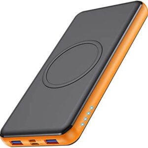 Trswyop Wireless Power Bank 26800mAh, 【10W Max Fast Wireless Charging】 Portable Charger QC 3.0 & PD 18W External Battery Pack with 4 Outputs & 2 Inputs Type-C Power Banks for iPhone Samsung and More