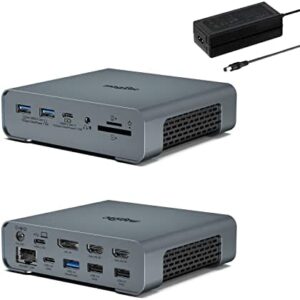 USB C Docking Station, 16-IN-1 Laptop Dock Triple Display with 4K@60Hz HDMI & DP, 10 Gbps USB Ports, 65W DC-IN, Gigabit Ethernet, Audio, SD/TF 3.0 for Full-featured Type-c/Thunderbolt 3/4 laptops