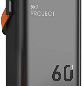 wangdahua 60000mAh charging treasure, PD 65W QC 4.0 Fast charging USB-C mobile power, 5 output and 3 input, compact LED display, mobile phone charger battery is compatible,Gray,60000mAH