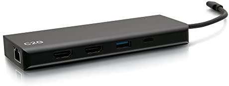 C2G USB-C® 9-in-1 Dual Display Docking Station with HDMI®, Ethernet, USB, 3.5mm Audio and Power Delivery up to 60W - 4K 30Hz (TAA Compliant) - Image 5
