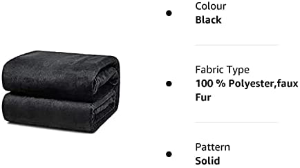 Pilot Imports 200 x 240 cm Extra-Large Luxury Mink Faux Fur Throw/Blanket Covers Upto 3-Seater Sofa or King Bed (((200x240)), Black) - Image 2
