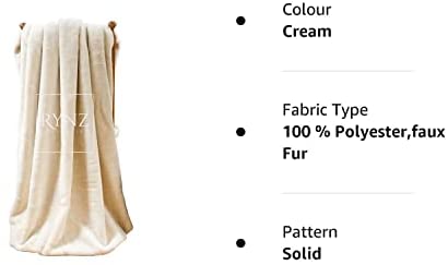 Mink Faux Fur Throw 8 Colours, Large & Xtra Large 2-3 Seater Sofa/Bed Blanket (Extra Large (200x240cm), Cream) - Image 2