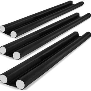 3x Draft Excluder for Doors Twin Draught Guard Bottom 95cm 37in Adjustable Insulation Cold Air Noise Wind Blocker Foam Stopper Black Cushion Seal