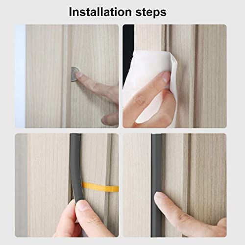 Black Weather Strip Tape 12 Meters Self Adhesive Door Seal Strip Rubber Seal Foam Strip Draught Excluder Tape Soundproofing Avoidance Rubber Weatherstrip for Doors Windows Insulation Strip(2 Pack) - Image 4