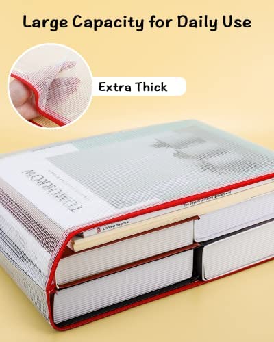 Umriox A3 Document Folder Extra Thick Zipper File Bags Mesh Zip Lock Document Wallets Folder Travel Storage Pouch for Office Supplies and Travel Accessories, Waterproof, 5PCS - Image 3