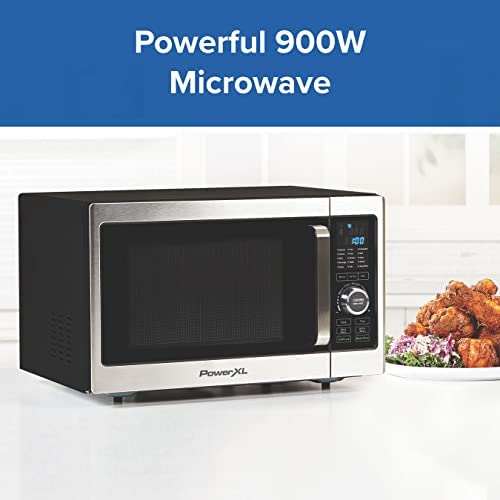 Power XL Microwave, Air Fryer & Oven - 8 in 1 Cooking Machine - Microwave, Air Fryer, Grill, Toaster, Convection Oven, Popcorn Maker, Rice Cooker and Defroster - 900W (Silver) - Seen on High Street TV - Image 4