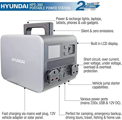 Hyundai Portable Power Station 600w, Jump Starter, Multiple Charging Options 230v, 2 Year Warranty - Image 2