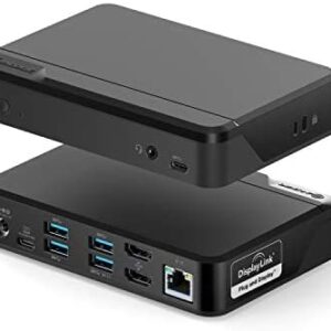 ALOGIC USB-C Twin HD Pro Docking Station, 85W PD (Laptop Charging), Dual Display 1080p, 2 HDMI, 1 USB-C, 4 USB-A, Ethernet, Audio Jack, Compatible with MacBook Pro/Air, M1 Mac, Windows