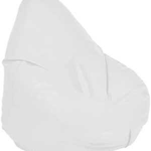 Ample Decor Bean Bag Cover – for Children and Teenagers – Super Soft – Made to Last – Indoor Use – Solid Colors (Filling not Included) – White